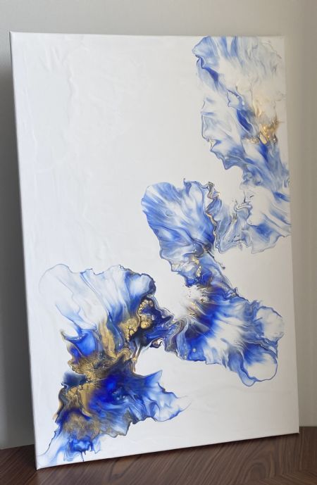 Akryl maleri Ocean flow af Charlotte Olsen malet i 2023