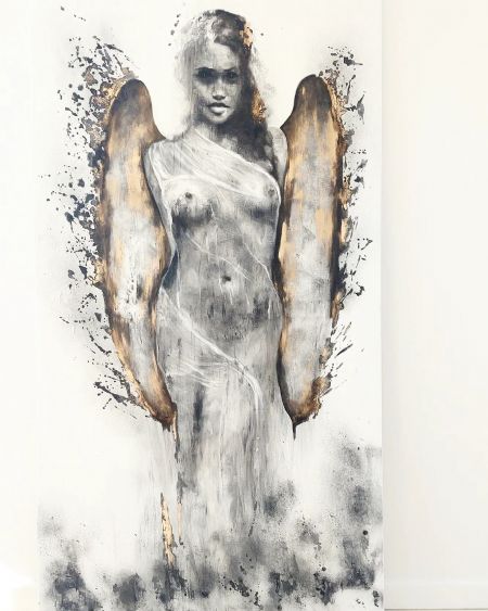  maleri Angel af Katja Dahl malet i 2023