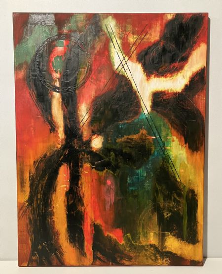 Akryl maleri Nr 65 af kim sommer malet i 2019