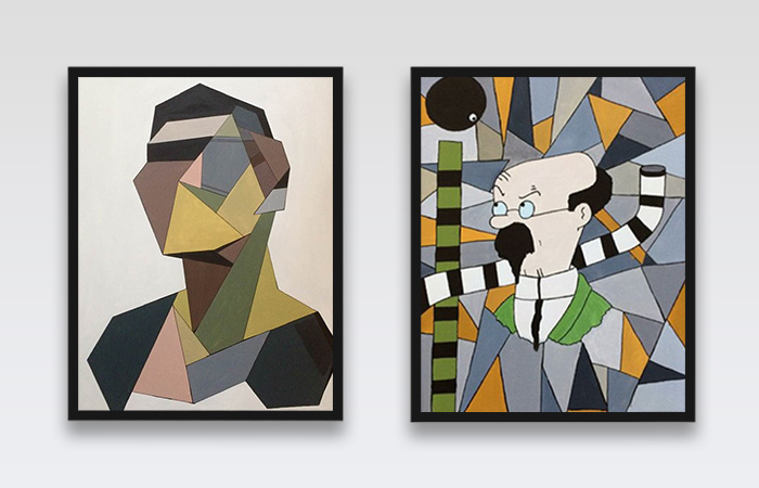 Bauhaus bevægelsen og maleri inspireret af Hergés streg
