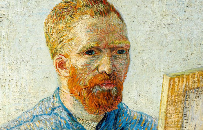 Maleri af Vincent Van Gogh i lyse og blålige nuamcer