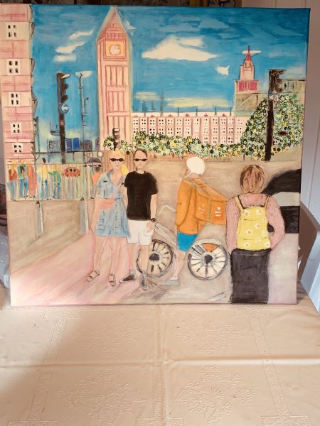 Akryl maleri Big Ben London af kirstenbente pedersen malet i 2024