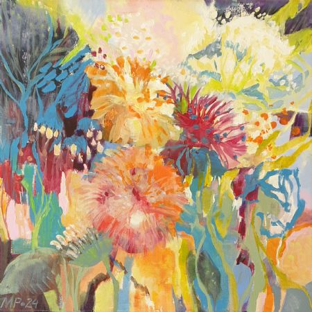 Akryl maleri Dans med farver 4 af Alicja Pedersen malet i 2024