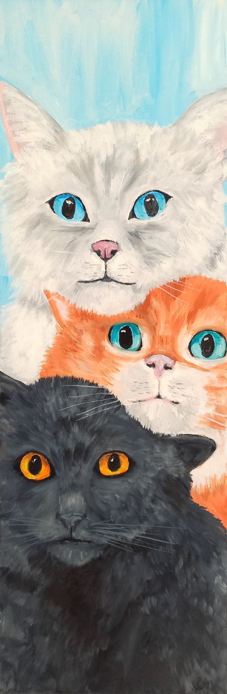 Olie maleri 3 katte af Christina Lind malet i 2023