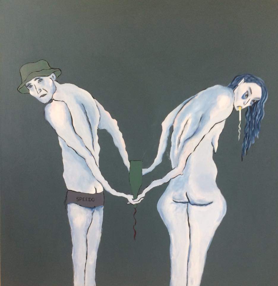 Akryl maleri Ægteskabeligt sammenhold af Britt Erdmann malet i 2018