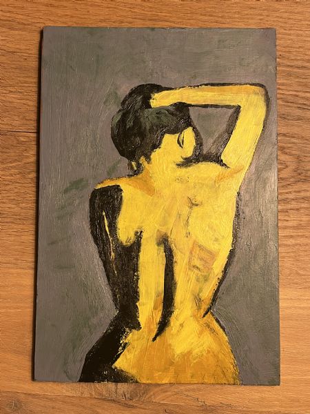 Olie maleri Kvinde krop af Josefine Berg malet i 2024
