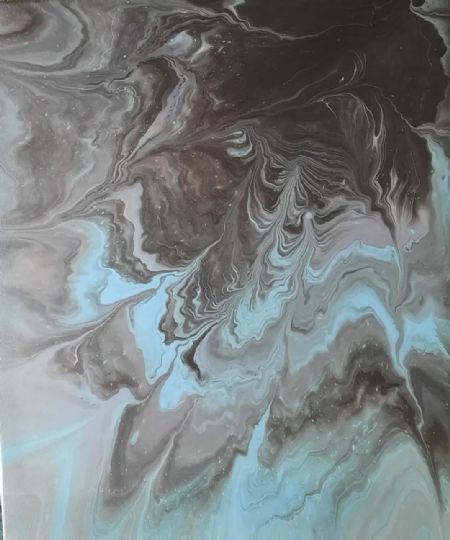 Akryl maleri Shamanen af Tina Sjørslev malet i 2023
