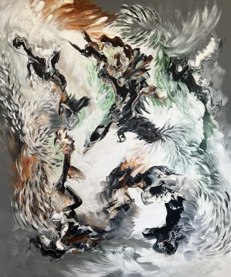Akryl maleri FREE SPIRIT 45 af Art by Jannie Nyegaard malet i 2023