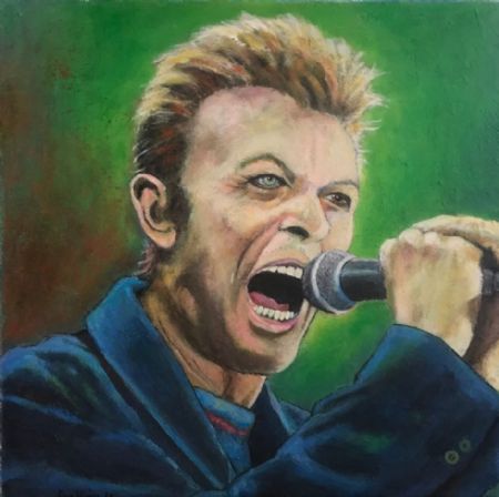 Akryl maleri David Bowie af Eva Vith Christensen malet i 2020