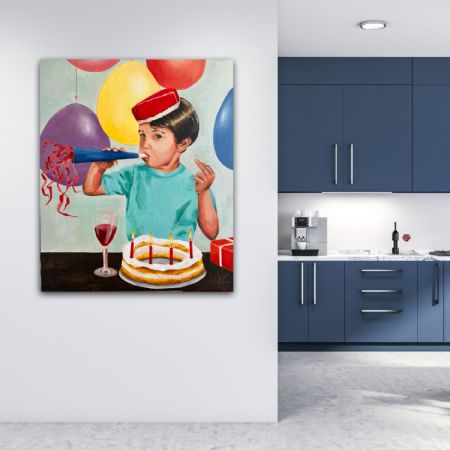 Akryl maleri Gongratulation af Hanne Munch malet i 2024