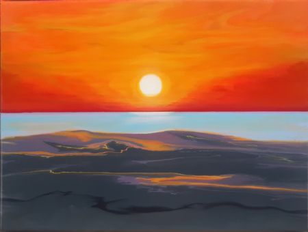 Akryl maleri Solnedgangen af Vibeke Nyholm malet i 2024