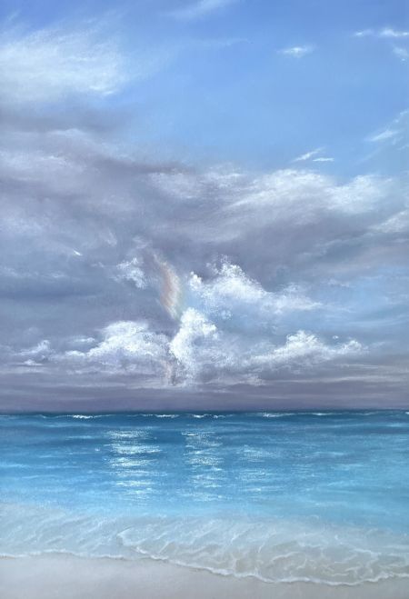 Blandede medier maleri Ved havet af Galina Landbo malet i 