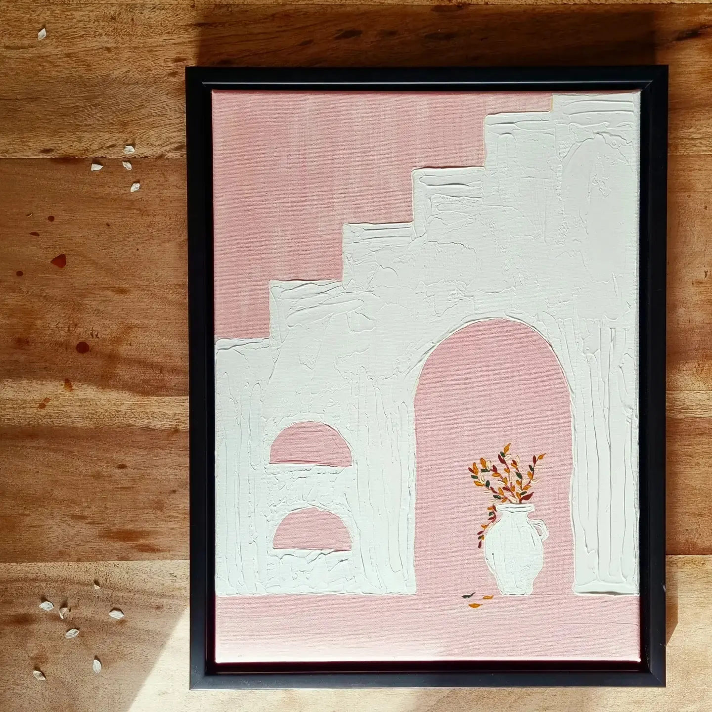Akryl maleri Simple and Pink af Mirela Florea Pløen malet i 2024