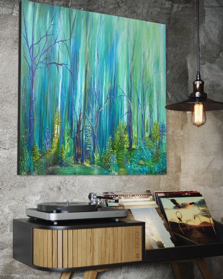 Akryl maleri Skovstier/ Paths in the Wood af Anette Thorup Hansen (ATH) malet i 2024