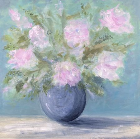 Akryl maleri dream of roses af Anette Mathiesen malet i 2024