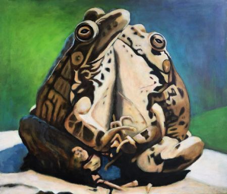 Akryl maleri Frog you! Spring is here.. af Eva Vith Christensen malet i 2024