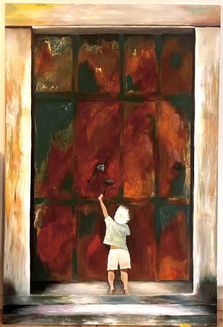 Blandede medier maleri Discovering Light (2024) af ALEXANDRA CERNA malet i 2024