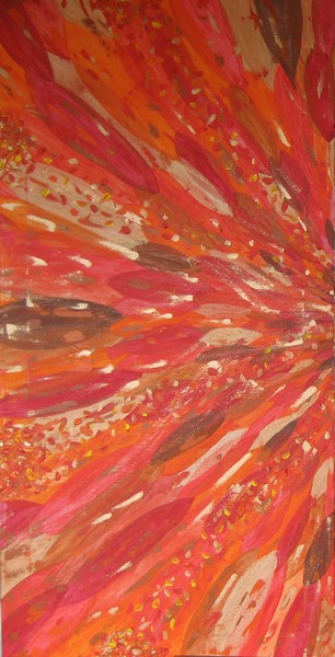 Akryl maleri Rød sol af nurB malet i 2007