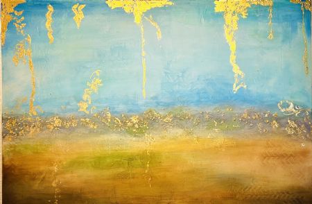 Akryl maleri Horizon af Rozeena Mumtaz malet i 2024