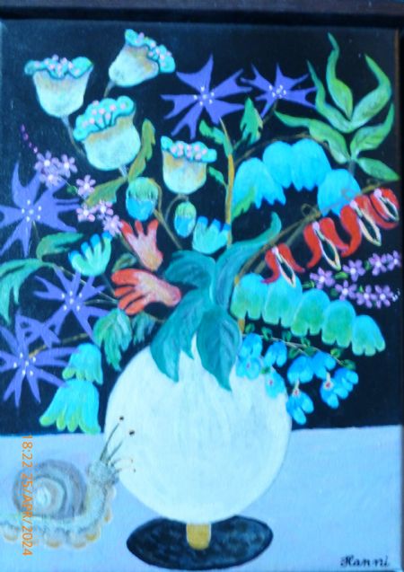 Akryl maleri Blomster a la carte (2024) af Hannelore Rosse malet i 2024