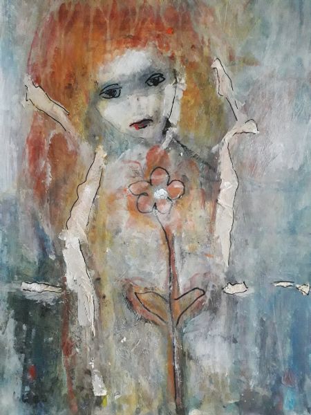Akryl maleri Children need peace af Jette Lili Hollesen malet i 2024