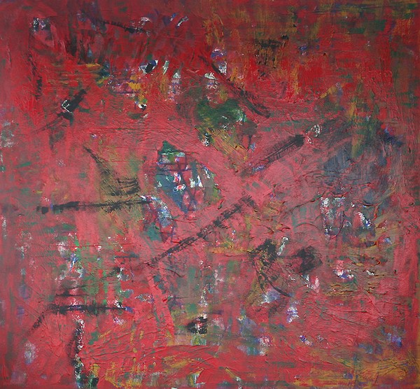 Akryl maleri Blandede Tanker af Nader Mosen malet i 2009
