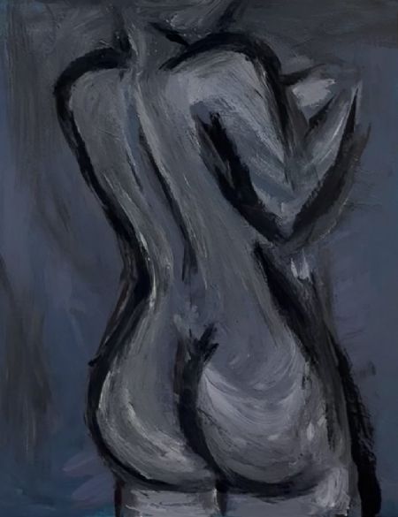 Akryl maleri ung kvinde af Alina Musiienko malet i 2024