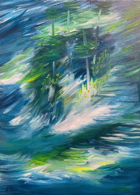 Akryl maleri Stormy Weather af Anette Thorup Hansen (ATH) malet i 2024