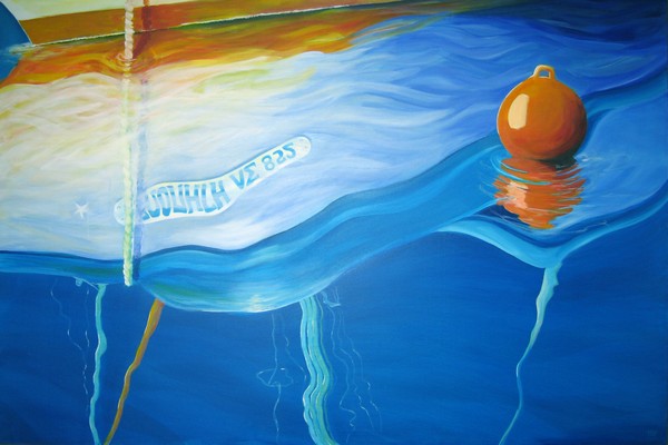 Akryl maleri Reflection af Tine Lybecker malet i 2009