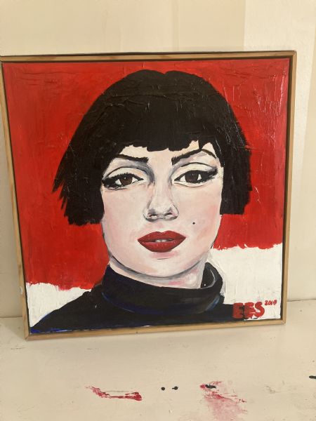 Akryl maleri La Mademoiselle af Eva Elisabeth Scott malet i 2018