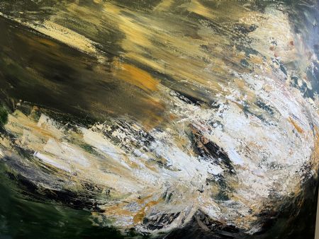 Akryl maleri Ocean’s Whisper af Annie Hansen malet i 2024