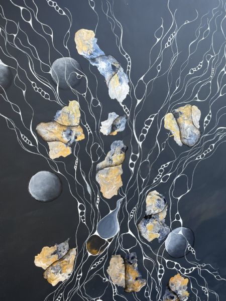 Akryl maleri Shades of Galaxy af Tanya Jensen malet i 2024