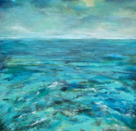 Akryl maleri Zanzibar (Ocean of Being) af Ia Brix Ohmann malet i 2023
