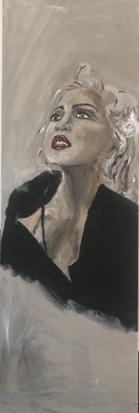 Akryl maleri Madonna (2024) af Mie Anker malet i 2024