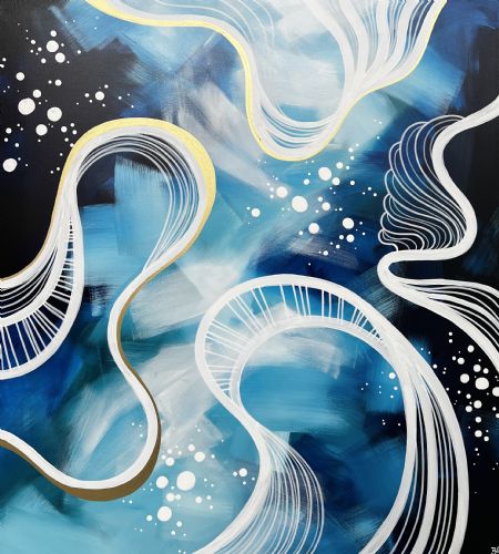 Akryl maleri SEA OF LOVE 07 af Art by Jannie Nyegaard malet i 2024