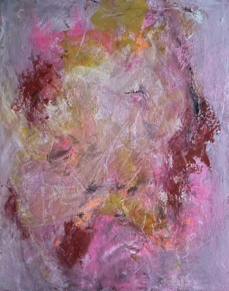 Akryl maleri Pink mood (2024) af Annette Lyager malet i 2024