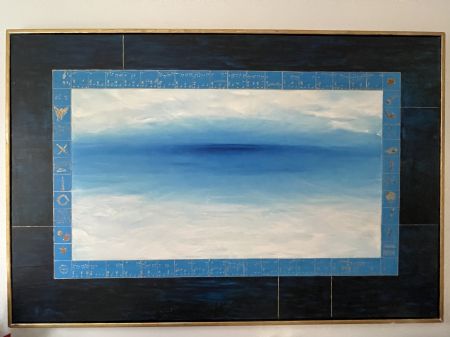 Akryl maleri Over skyerne - under Himlen (2008) af Tenna Winifred  malet i 2008