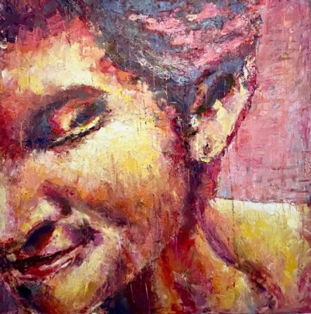 Olie maleri Power of Joy - Color of my Soul af Dina Bergstrøm malet i 2024
