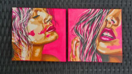 Akryl maleri Pinky Joy af KL art malet i 2025