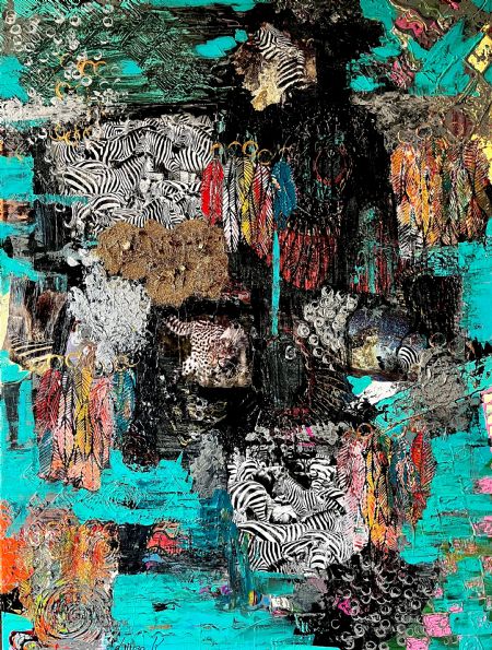 Akryl maleri Stillness and Speed (2025) af Louisa K Art malet i 2025