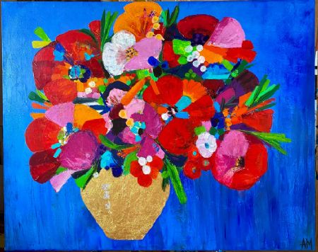 Akryl maleri Flowers af Annette Majgaard malet i 2024