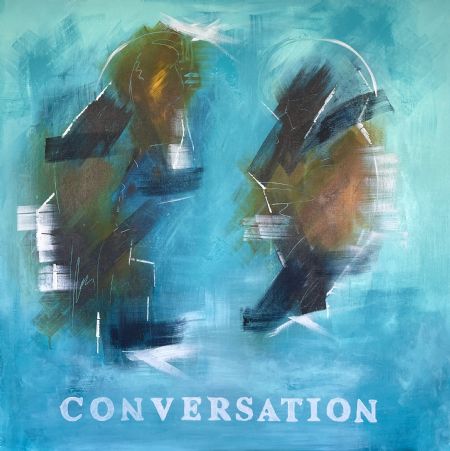 Akryl maleri Conversation af Charlotte thomsen malet i 2024