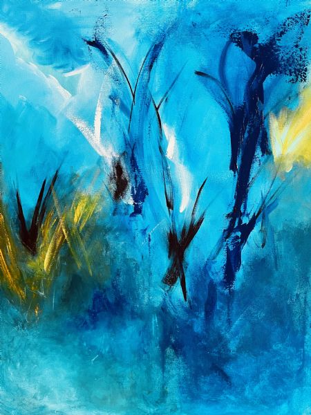 Akryl maleri “Below the surface” af Charlotte thomsen malet i 2024