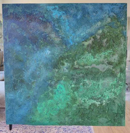 Akryl maleri Earth Meets the Sky af Giedre Yager malet i 2025