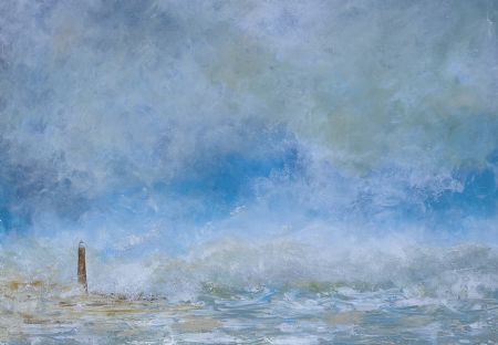 Akryl maleri Lighthouse af Betina Jørgensen malet i 2024