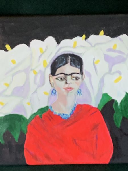 Akryl maleri Frida Kahlo af kirstenbente pedersen malet i 2025