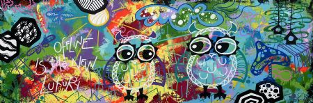 Akryl maleri OFFLINE IS THE NEW LUXURY af Art by Jannie Nyegaard malet i 2024