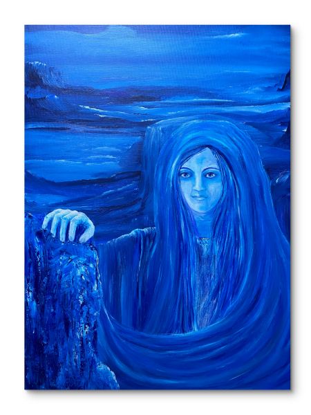 Akryl maleri Gaia in Blue af Anette Thorup Hansen (ATH) malet i 2022