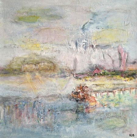 Akryl maleri Fairy skies af Heidi Lind Bonde malet i 2024