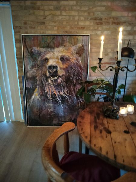 Akryl maleri Jungleblues af Camilla Sørensen malet i 2024